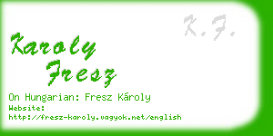 karoly fresz business card