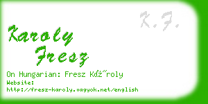 karoly fresz business card